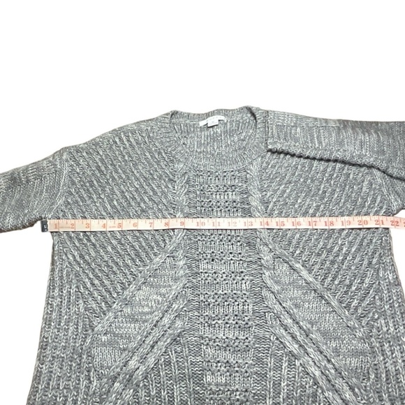 DUFFY 100% Merino Wool Grey Chunky Cable Knit Long Sleeve Crew Neck Sweater Sz S - Picture 5 of 8